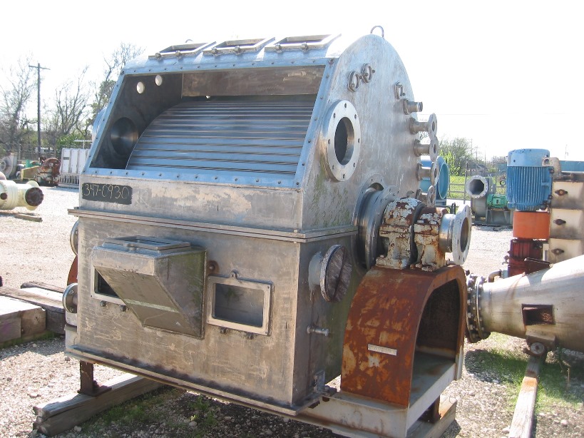 used 4' Dia.X 3' Bird, Enclosed rotary vacuum drum filter. Built 1997.  Knife and blow back cake discharge. Was a spare and has NO drive or VAC pump.